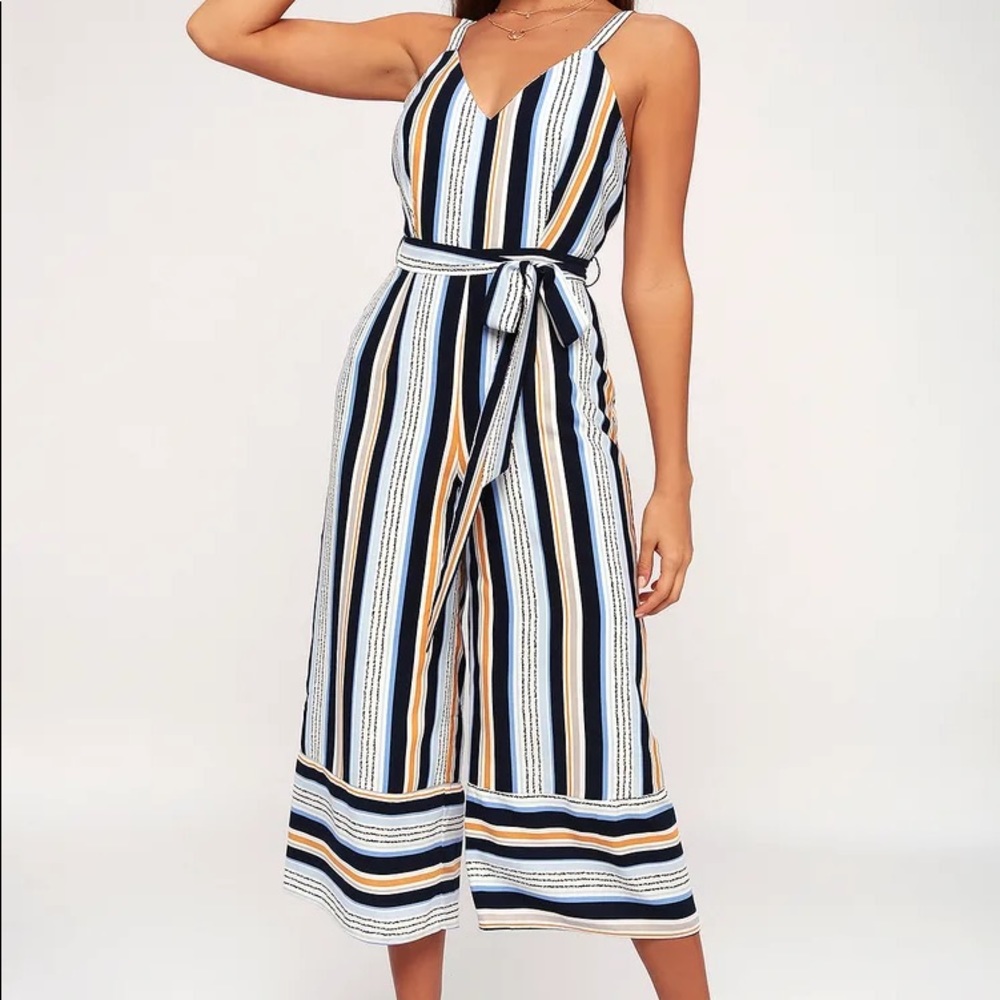 Striped Jumpsuit  💛💙🧡